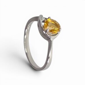 Dámsky strieborný prsteň zlatý citrín Golden Citrine Glow
