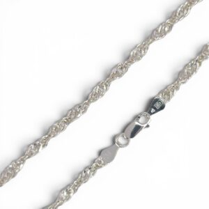 Strieborná retiazka Singapore s frézovaním